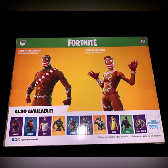 Vtg Target Exclus Fortnite Figures Gingerbread Set Merry Marauder/Ginger Gunner - Picture 3 of 4